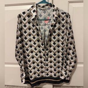 Black and White Geometric Blouse